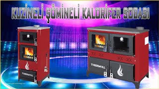 Kuzineli şömineli kalorifer sobası sobalı kat kaloriferi kazanı fiyatları katı yakıtlı ısıtma sistem [upl. by Takakura83]