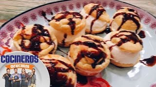 Receta Profiteroles  Cocineros Mexicanos [upl. by Bravar]