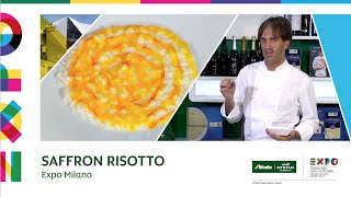 EXPO Milano 2015  HowTo Make Saffron Risotto by Celebrity Chef Davide Oldani [upl. by Anirhtak]