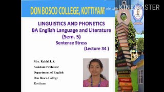 LECTURE 34 LINGUISTICS AND PHONETICS BA ENGLISH LANGUAGE AND LITERATURE SEMESTER V [upl. by Akimaj]