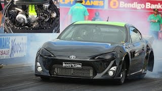 WORLD RECORD  MENTAL 7 SEC 1FZ POWERED TOYOTA 86 ON RADIALS [upl. by Ahteral]