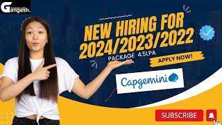 Capgemini Hiring 2024  Biggest OFF Campus Drive for Freshers  updateswithgangesh  Women Drive [upl. by Ymmat883]