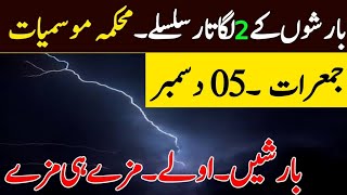 Weather update today05 December  Rain systems expected after dry cold weather  Pakistan Weather [upl. by Remsen]