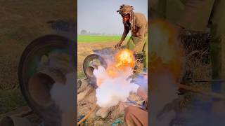 How to run a old diesel engine in Pakistan the indigenous wayshortsfeedshortspeterengine [upl. by Eyot]