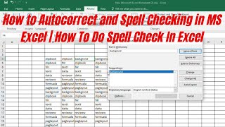 How to Autocorrect and Spell Checking in MS Excel  How To Do Spell Check In Excel [upl. by Joline]