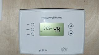 RTH2410B HONEYWELL THERMOSTAT HOW TO INSTALL CONFIGURE AND SETUP SCHEDULE [upl. by Schiffman]