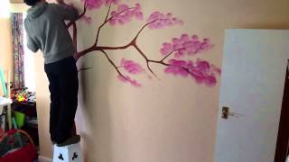 Wall tree painting timelapse [upl. by Tiduj698]