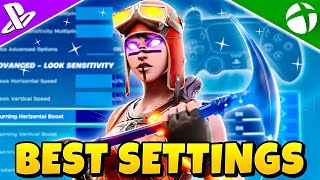 NEW BEST Controller SETTINGS  Sensitivity for Console Players Fortnite Tutorial [upl. by Nileuqay]