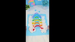 COOL Wie man 3D Regenbogen und Wolken aus Papier bastelt shorts [upl. by Sabra102]