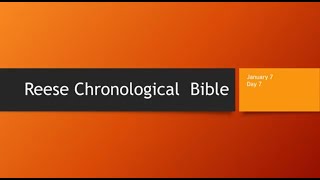 Day 7 or January 7th  Dramatized Chronological Daily Bible Reading [upl. by Walrath]