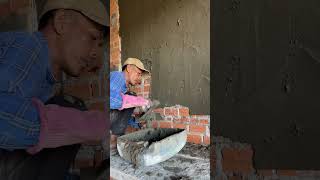 Wall plastering method shorts shortsfeed plaster construction [upl. by Asennav]