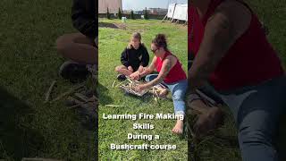 Students Learning Fire Making at Barefoot Bushcraft [upl. by Inoek515]