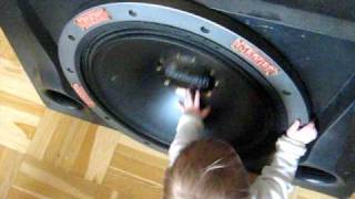 12 month baby  VS  magnat aggressor 20quot subwoofer [upl. by Cataldo]