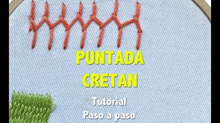 PUNTADA CRETAN  TUTORIAL  PASO A PASO [upl. by Messab352]