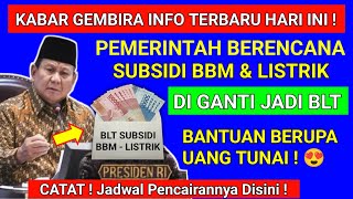 PENGUMUMAN  SUBSIDI BBM LISTRIK DIGANTI JADI BLT BANTUAN UANG TUNAI  BLT SUBSIDI BBM LISTRIK [upl. by Brice]