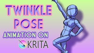 Krita Animating Twinkle Pose no inbetween [upl. by Idolem32]