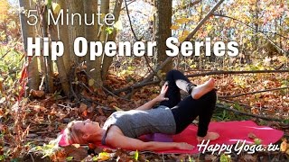 Yoga  Hip Openers  5 Minute Stretch  Happy Yoga with Sarah Starr [upl. by Anaele282]