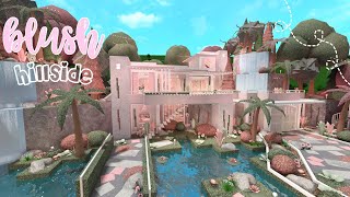 BLOXBURG  Blush Hillside Mansion  House Build [upl. by Eelannej]