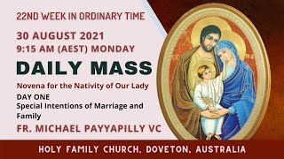 Daily Mass  30 AUG 915 AM AEST  Fr Michael Payyapilly VC  Holy Family Church Doveton [upl. by Lay]