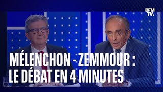 Mélenchon  Zemmour les moments forts du débat sur BFMTV en 4 minutes [upl. by Ainnos]