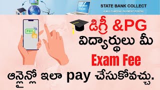 Exam Fee Payment for Degree amp PG Online  Online Exam Fee Payment through SBI [upl. by Lowenstern411]