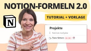 Notion Formeln 20 ✨🔢 Deutsches Tutorial  kostenlose Vorlage [upl. by Ellehsor]