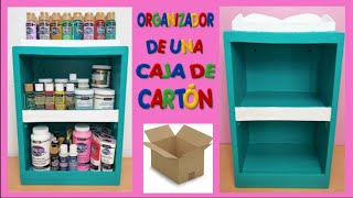 COMO HACER UN ORGANIZADOR CASERO  MANUALIDADES CON UNA CAJA DE CARTÓN DIY [upl. by Lemmuela]