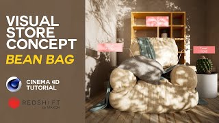 Make a Bean Bag from scratch with Cinema 4D and Redshift  Visual Store Concept [upl. by Etnoj]