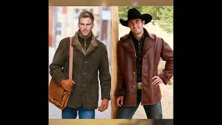 Sheepskin coats for men 🧥style outfits coat clothing [upl. by Olgnaed]