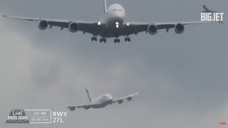 London Heathrow Airport 27L Overhead Arrivals [upl. by Kcirdde316]