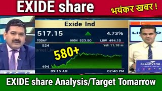 EXIDE share latest newsexide share analysistarget tomorrowexide share latest news today [upl. by Enybor]