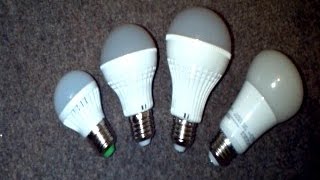 2W 5W 7W LED Light Bulb Comparison and Review [upl. by Stich]