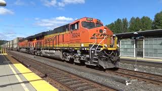 Southbound BNSF Garbage Train passes through the Tukwila Station [upl. by Ahsiekan]