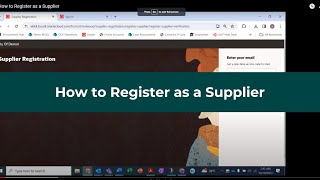 How to Register as a Supplier [upl. by Yhcir]