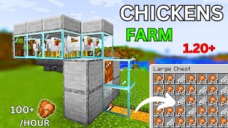 SIMPLE Automatic COOKED CHICKEN FARM in Minecraft 120 Tutorial [upl. by Nosdrahcir220]