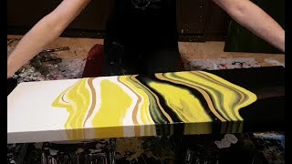 Fluid Painting with DecoArt  2 Puddle Pour on 36quot×12quot Canvas [upl. by Aital]