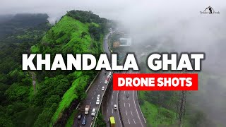 KHANDALA GHAT in Monsoon  खंडाला घाट  Kune Waterfall  Drone Shots  Lonavala Hill Station [upl. by Nawj]