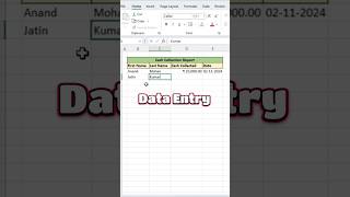 Data Entry Form using shortcut l Amazing tips in excel excel excelshorts ytshorts [upl. by Onid]