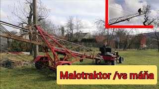 Homemade malotraktor a pojízdný žebřík ZD 12 traktůrek tahá máňu Ukázka k čemu ho potřebuji [upl. by Frederich450]