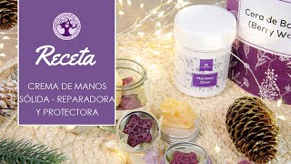 Receta Crema de manos sólida  reparadora y protectora  Cosmetica Natural Casera Shop [upl. by Acihsay]