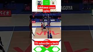 ishikawa cross spike point japan vs france volleyball [upl. by Drol]