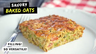 I made baked oats for DINNER savory version HEALTHY AND CHEAP [upl. by Ayanat338]