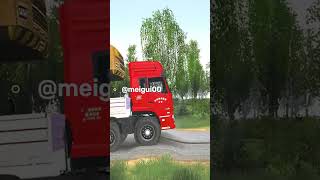 Strong red towing truck mudrunner simulation truck shorts [upl. by Samot]