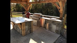 How to Build an Outdoor BBQ Dream Station stainless door install [upl. by Einnor963]