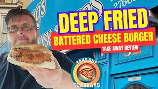 Battered Cheese Burger  Teesside  Takeout Tuesdays Food burger Teesside [upl. by Ayna302]