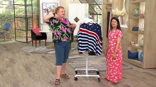 Quacker Factory Printed Caftan Top on QVC [upl. by Beitz398]