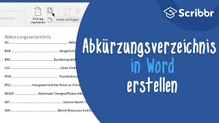 Abkürzungsverzeichnis in Word in 3 Schritten erstellen  Scribbr 🎓 [upl. by Aihcrop]