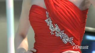 eDressit 2012 New Stylish Red One Shoulder Evening Dress 00127202avi [upl. by Haley]