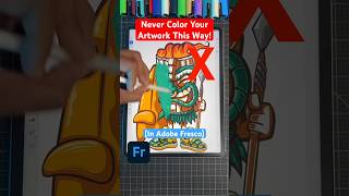 Never Color Your Art This Way 😡 Adobe Fresco adobe illustration shorts [upl. by Yemar]