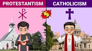 Protestantism Vs Catholicism  Religion Comparison 2024  Versus Kingdom [upl. by Nerita540]